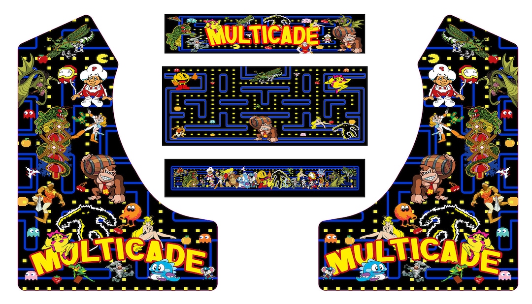 ポップアート Multicade Bartop Arcade Side Art Arcade Cabinet Graphics