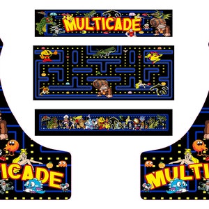 Multicade neon bartop Full//Half Sets Arcade Artwork Stickers Graphics //All Sizes