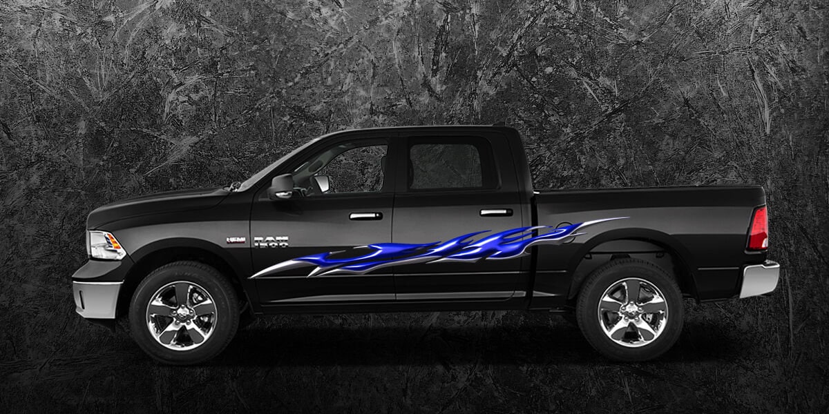 2 Car Truck Trailer Side Decals Graphics Stripes Vinyl #B758Blue