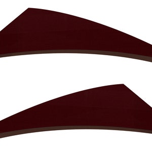 May include: Two burgundy-colored curved fabric panels, possibly for a canopy or awning.