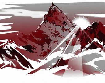1 RV Trailer Motorcoach Mountain Scene Decal Graphic -630