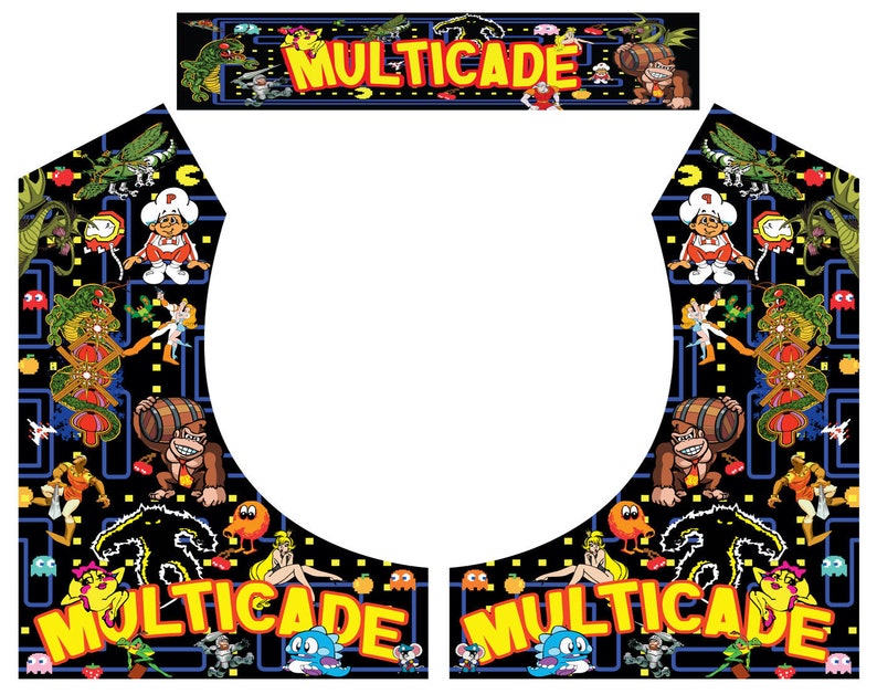 Multicade Bartop Arcade Side Art Arcade Cabinet Graphics Etsy