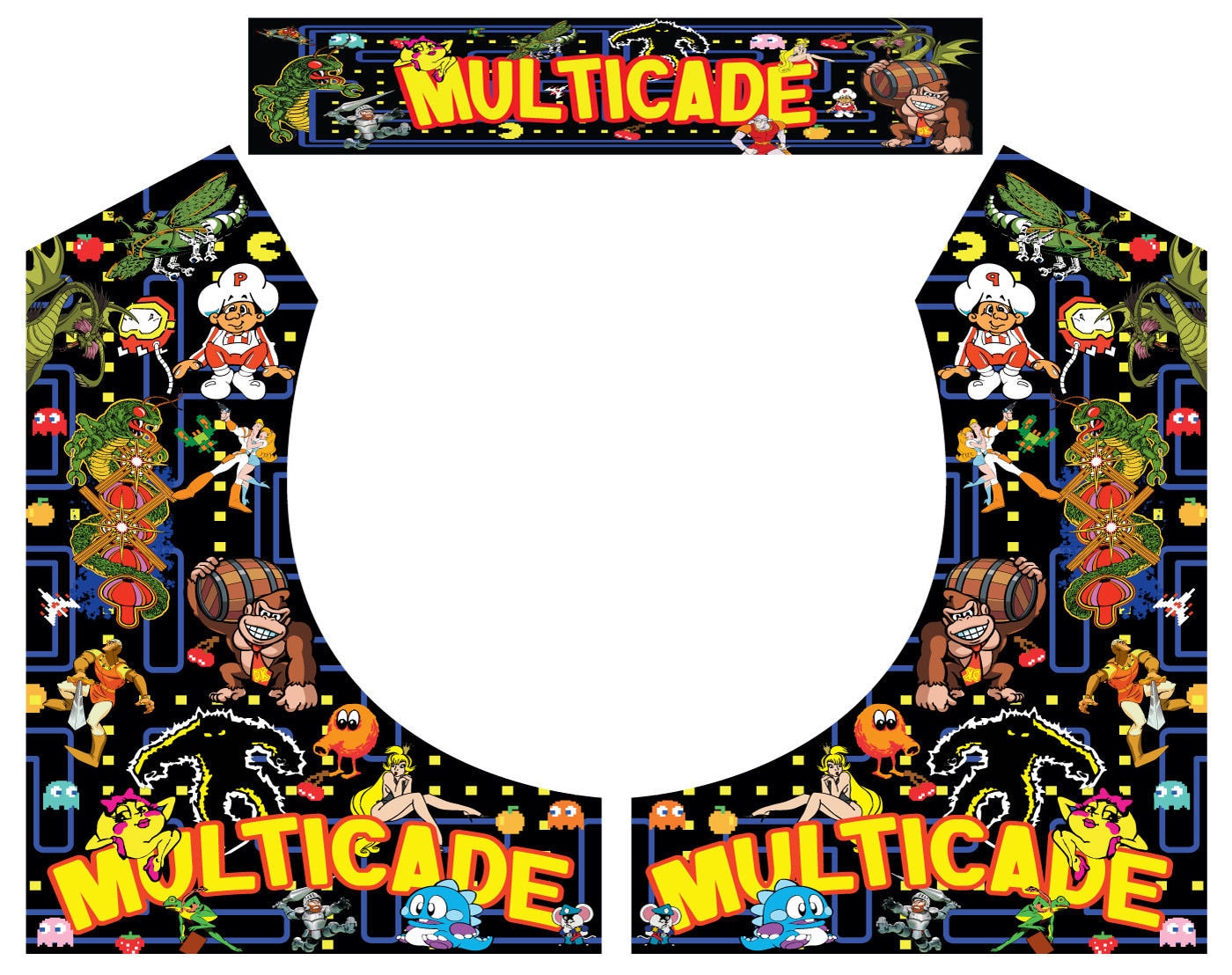 Multicade Bartop Arcade Side Art Arcade Cabinet Graphics Etsy