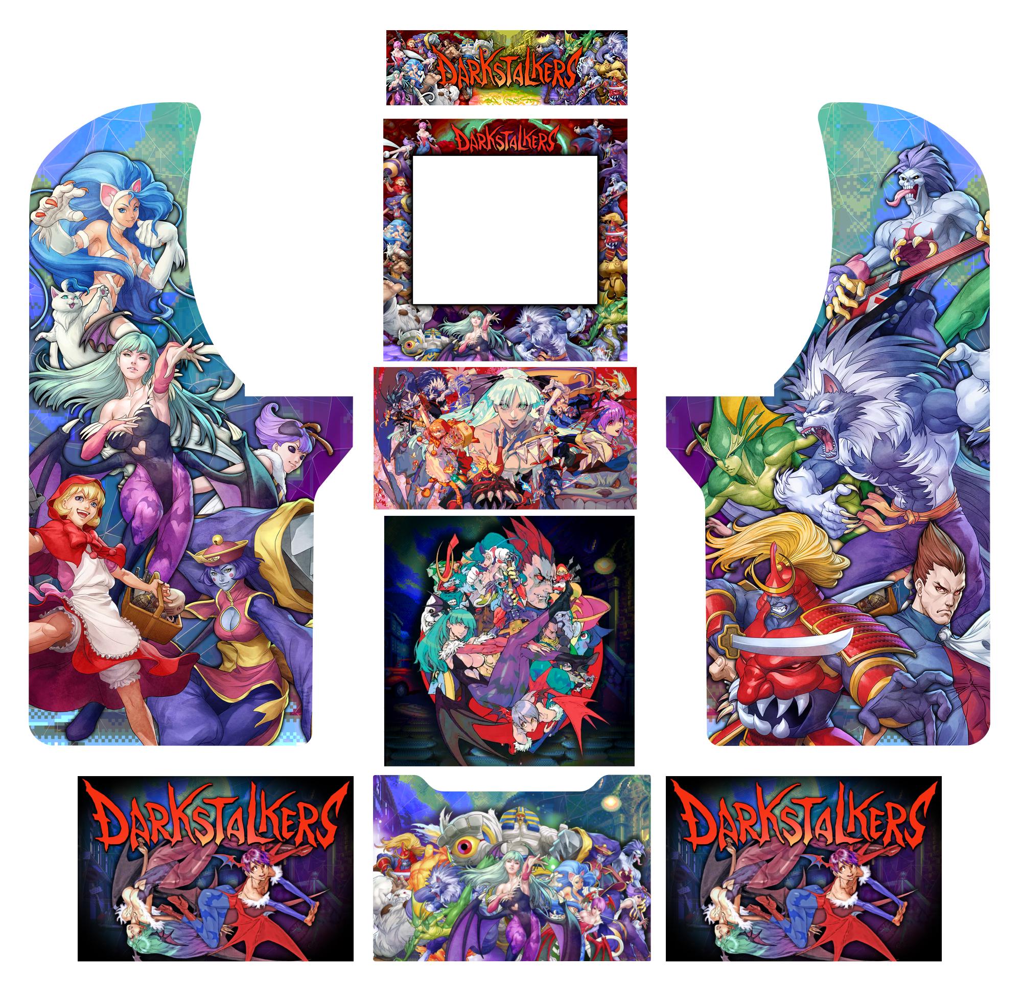 Arcade 1up Darkstalkers Cabinet Graphics Sticker Kit Wrap Set - Etsy