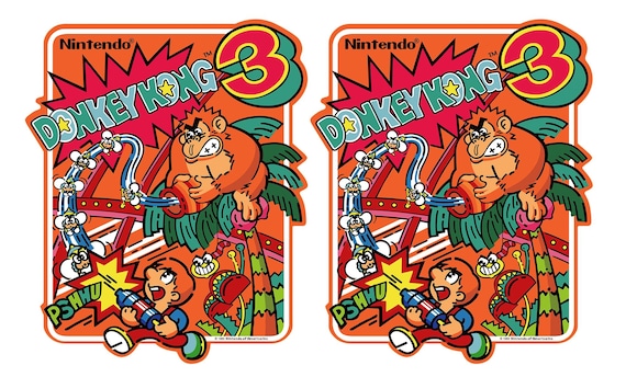 Donkey Kong 3 Nintendo Arcade Cabinet Graphics for Reproduction