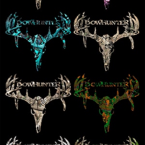 Bow Hunting Deer Skull Camo Graphic Decal Sticker