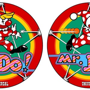Mr Do&#39;s Side Art Panels Arcade Cabinet Graphics Stickers Reproduction