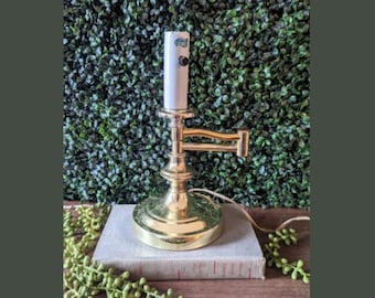 Vintage Gold Swing Arm Lamp, Vintage Gold Lamp