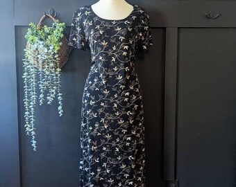90s Whimsigoth Floral Gown (S)