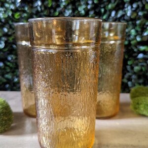 1970s Kerr Bark Brown Glass Juice Glasses, Vintage Juice Glass, 1970s Drinking Glasses