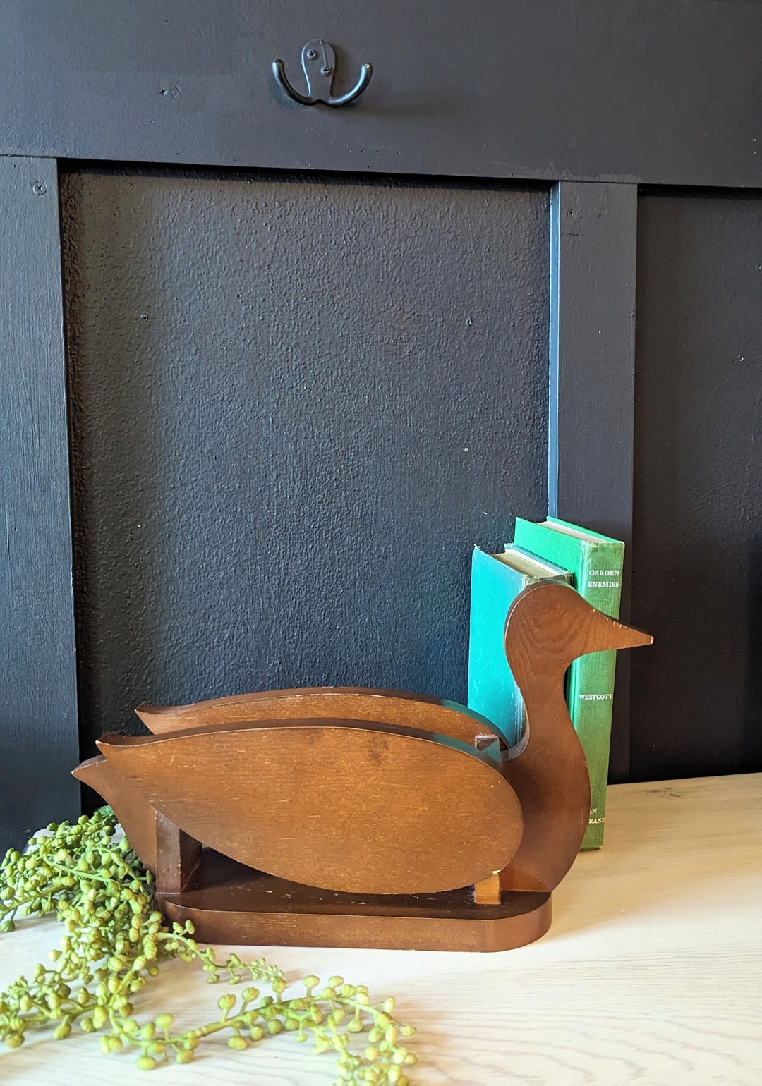Vintage Wooden Duck Indoor Planter, Vintage Wooden Duck Decor, Rustic ...
