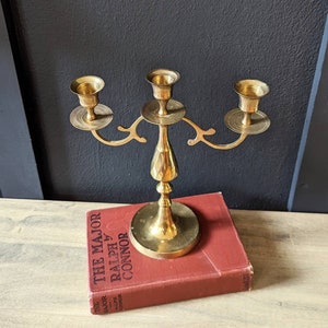 Vintage Solid Brass Candelabra, Vintage Candelabra, Gothic Candelabra, Vintage Brass Decor