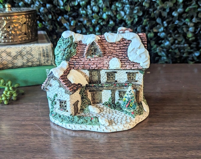 Vintage Christmas Village House With Snowy Roof, Vintage Christmas