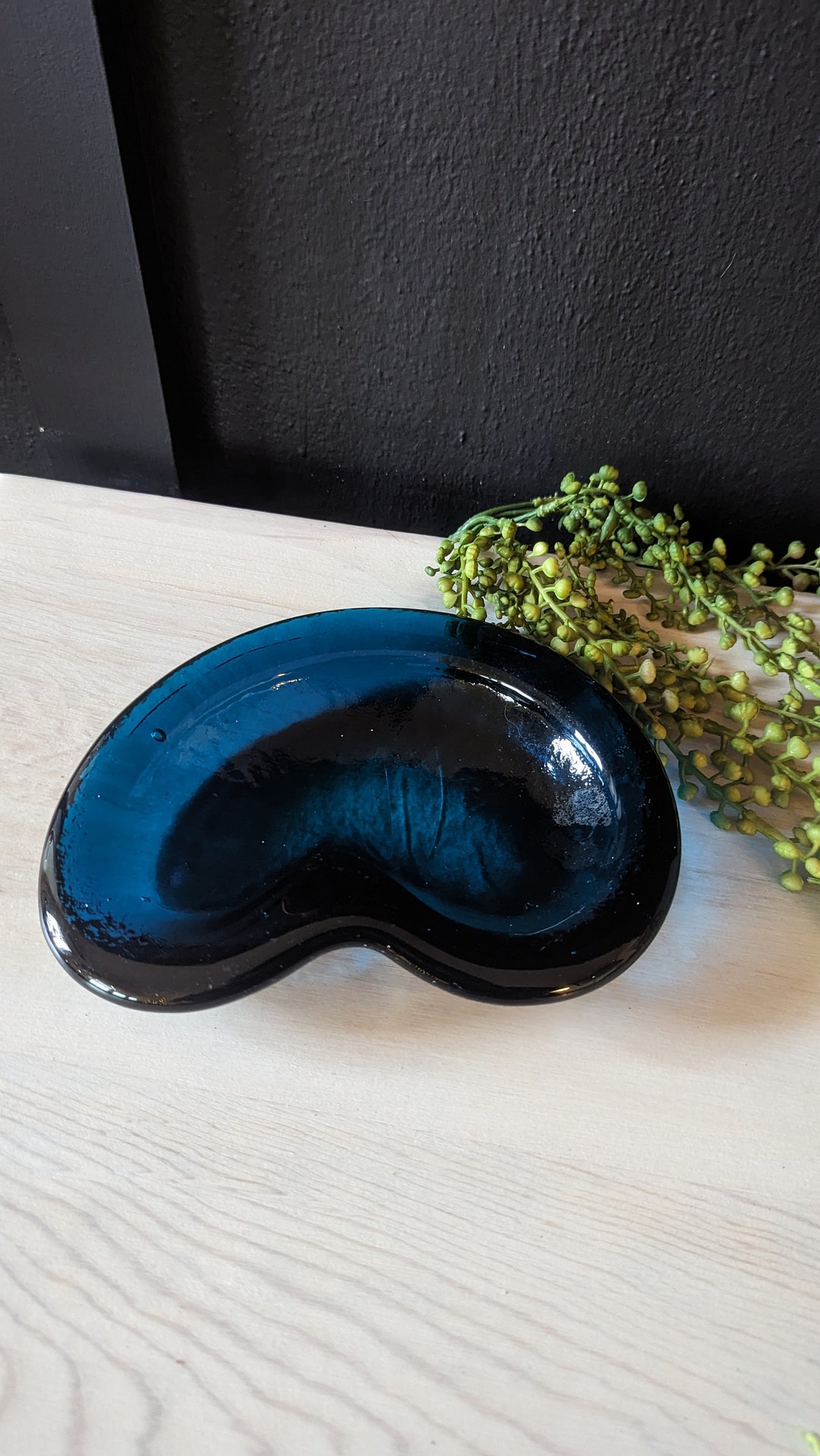 Photo inspiration: Gallery Detail: Midcentury Blenko Blue Glass Ashtray Unique Blue Glass Art