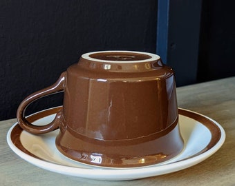 1970's Vintage Diner Stoneware Coffee Mug and Saucer