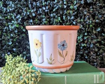 Vintage Sado Hand Painted Flower Pot, Vintage Ceramic Indoor Planter, Vintage Cottagecore Planter