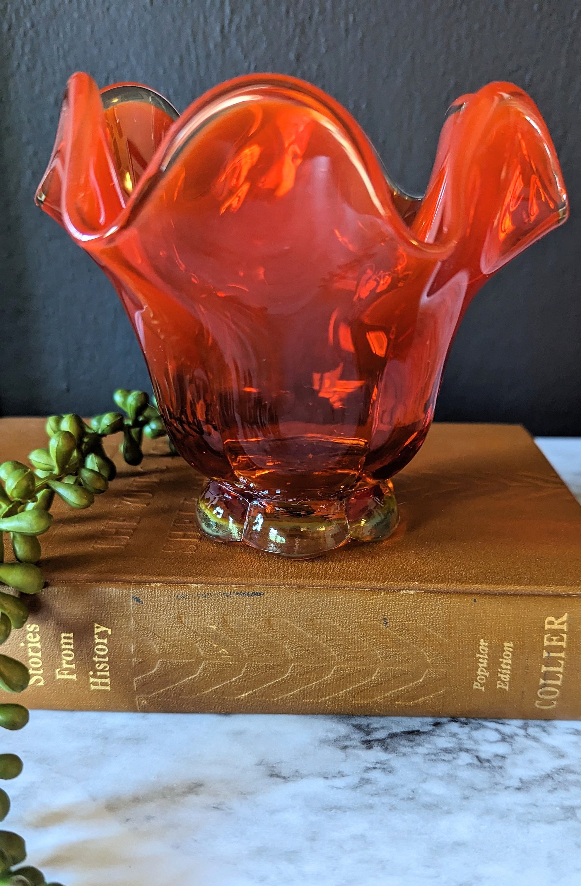 vintage-bright-red-scalloped-edge-blown-glass-bowl-vintage-etsy