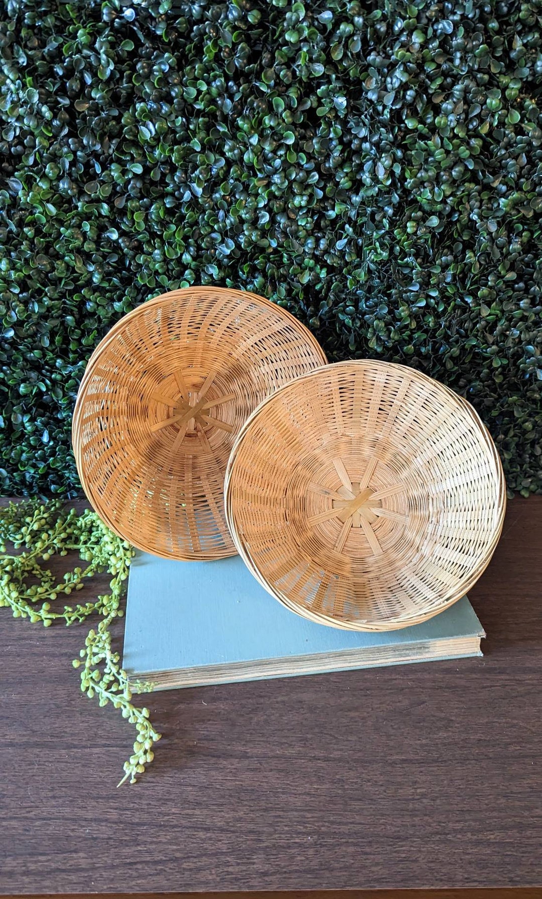 Vintage Natural Wicker Nesting Baskets Vintage Light Wicker Etsy