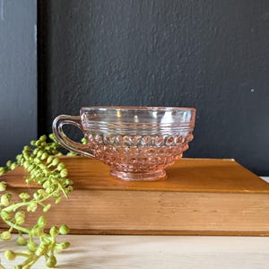 Antique Pink Hobnail Teacup, Antique Pink Hobnail, Vintage Colored Glass, Antique Gift