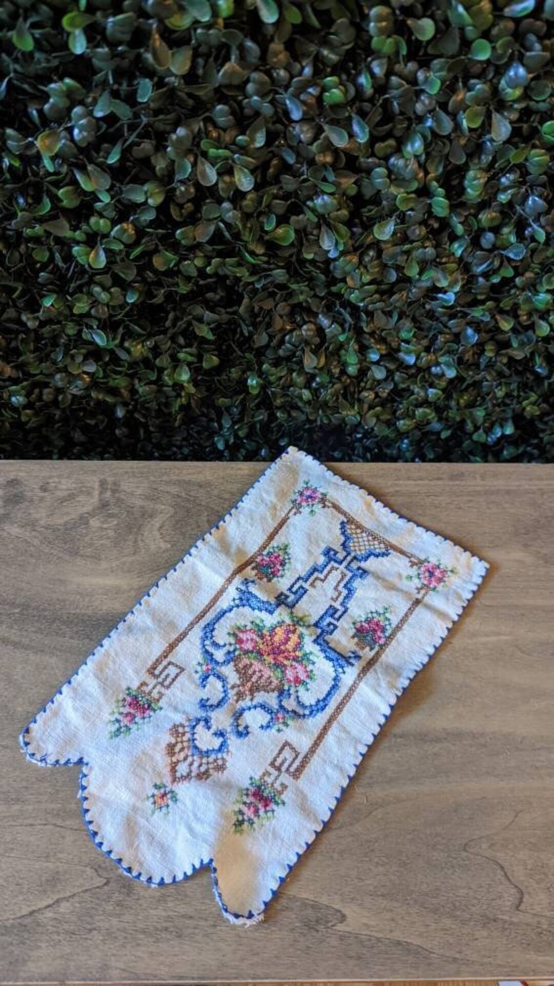 Antique Hand Stitched Sofa Arm Doilies, Vintage Doilies, Vintage Cross