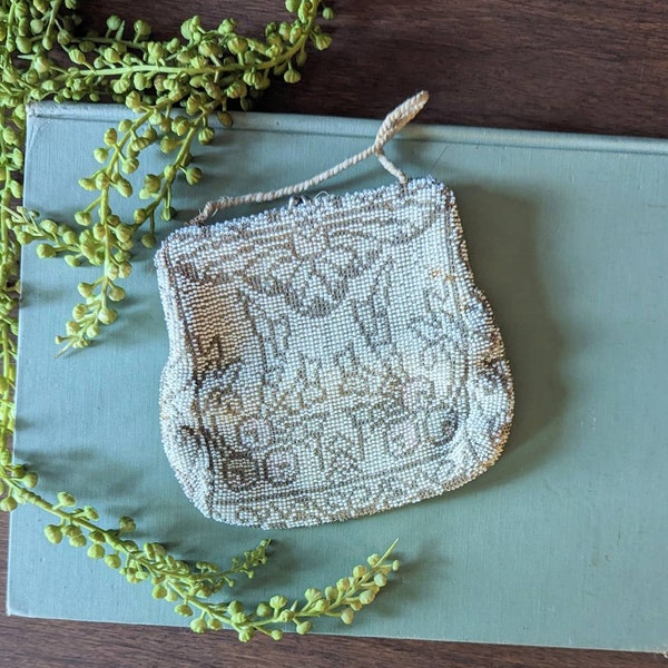 Antique Hand Beaded Clutch, Antique Beaded Purse