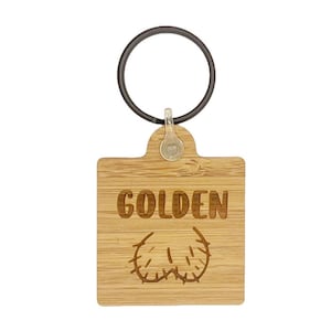 Palline d'oro - Portachiavi in bambù con frase Yorkshire