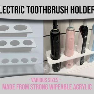 Electric Toothbrush Acrylic Holder (fits Oral B and others)