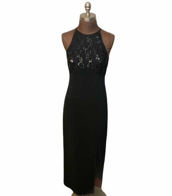 Vintage sequin halter beaded dress