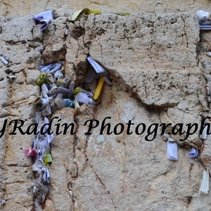 Notes of Prayer in the Western Wall/Kotel in Jerusalem, Israel Photo- Jewish Art/ Wall Decor/ Synagogue - bar mitzvah gift JYRadin Judaica