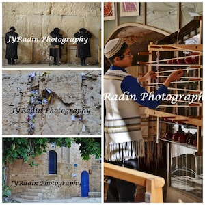 Blanko Handgemachte Foto Grußkarten Sets- Szenen aus Israel- Westliche Wand, Tallit, Jerusalem Fotografie, Gebetsbar/Bat Mitzvah/Mazel Tov