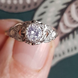 1930s Art Deco 18ct Gold Diamond Engagement Ring - Size L