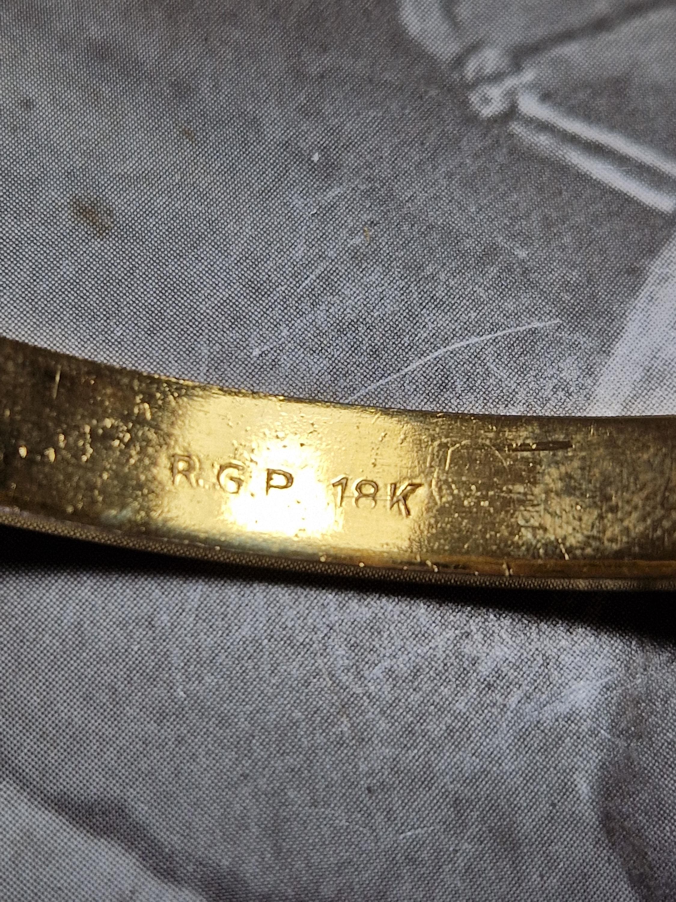 379F 18k RGP Mid Century Etched Bangle - Etsy