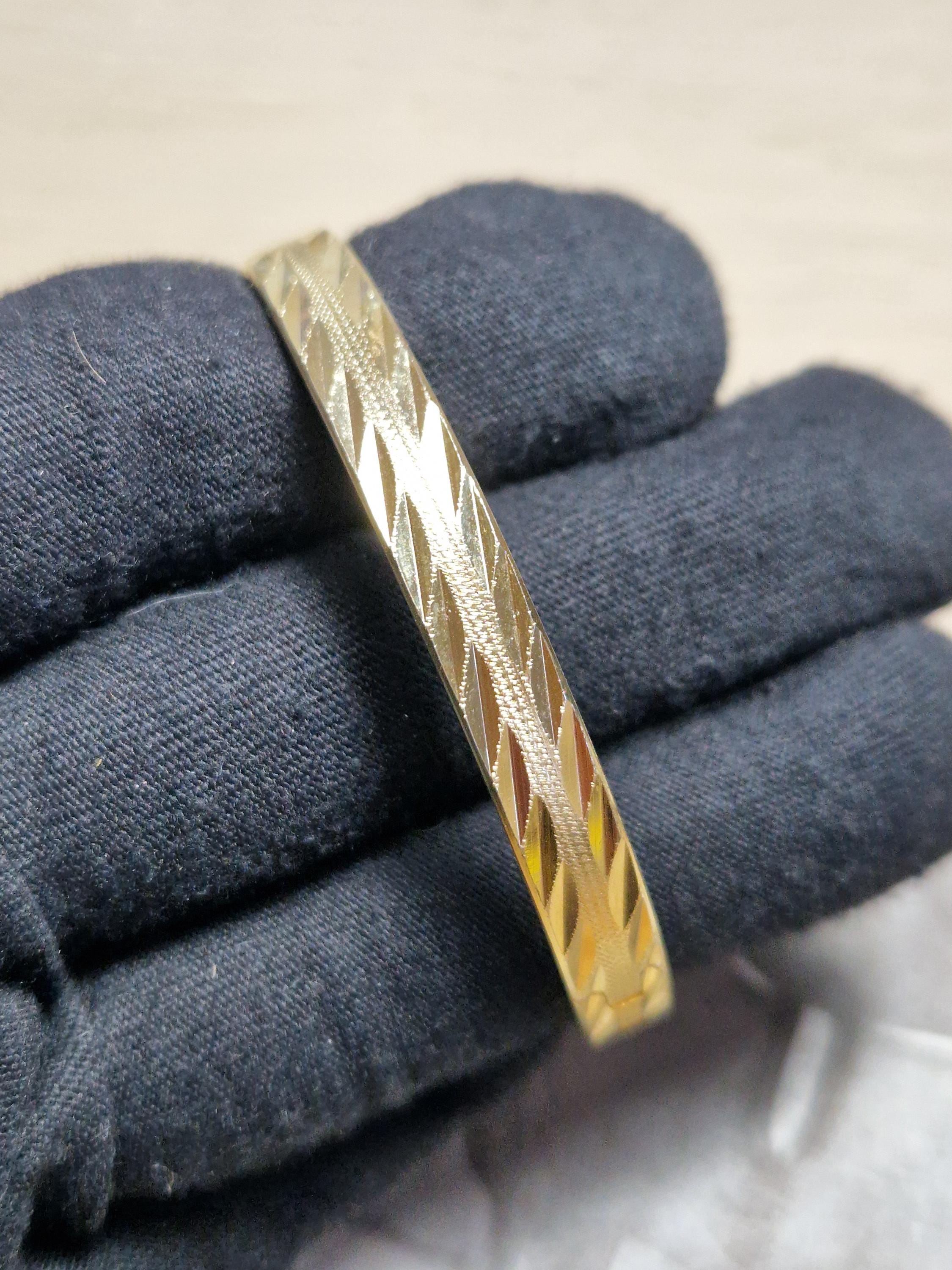 379F 18k RGP Mid Century Etched Bangle - Etsy