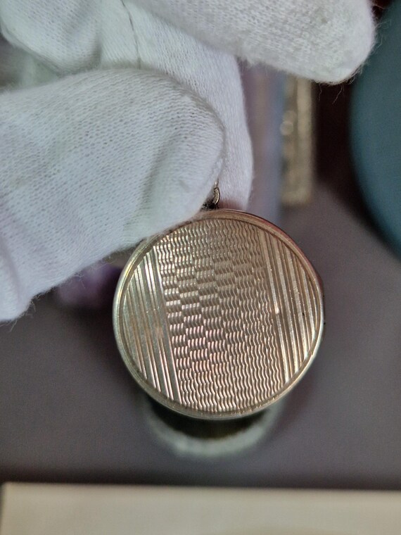 83F sterling silver engine turned double sided lo… - image 7