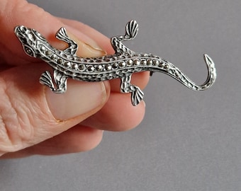 Broche Lézard En Argent 800 - Vintage, Occasion, Pièce Ancienne Et élégante