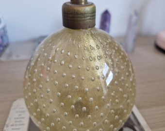 17G seguso murano lamp base ( needs re wiring) gold fleck controlled bubbles 1940s/50s mid century