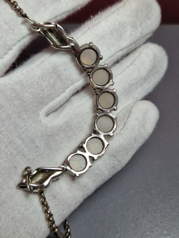 136F solid sterling silver Art deco chalcedonay n… - image 8