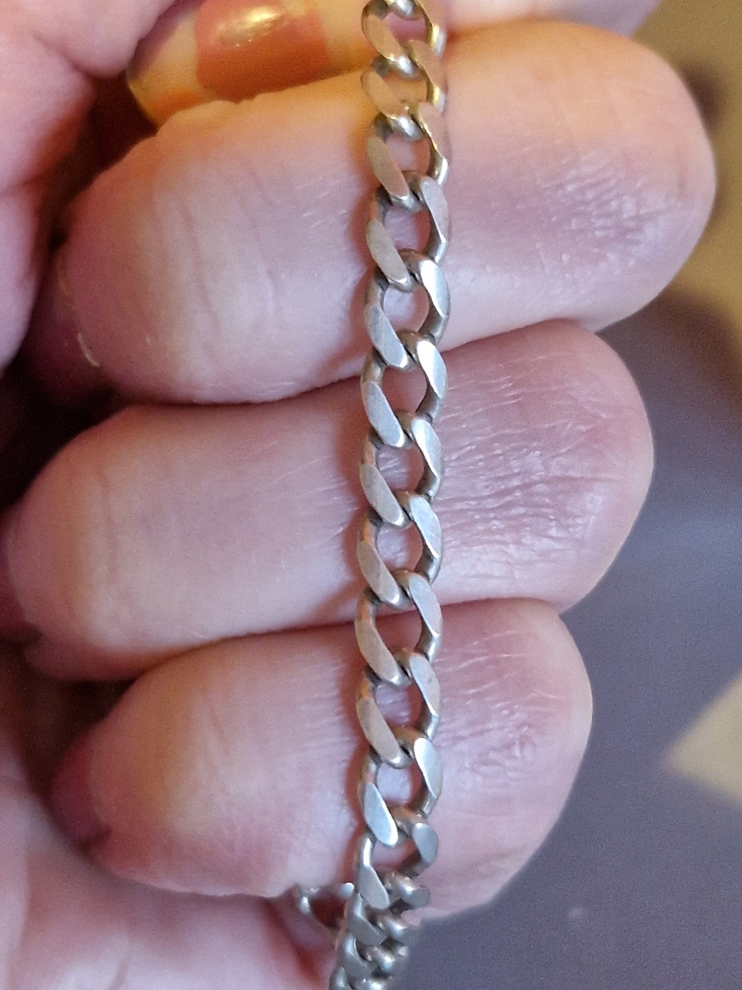 202C ヴィンテージ シルバー 925 ユニセックス カーブブレスレット