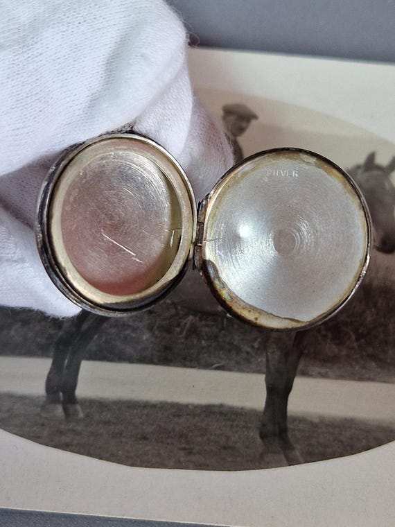 83F sterling silver engine turned double sided lo… - image 5