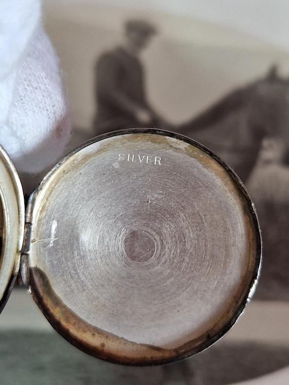 83F sterling silver engine turned double sided lo… - image 9