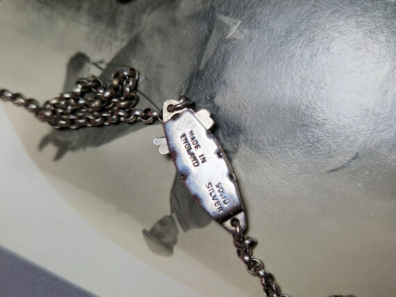 136F solid sterling silver Art deco chalcedonay n… - image 3