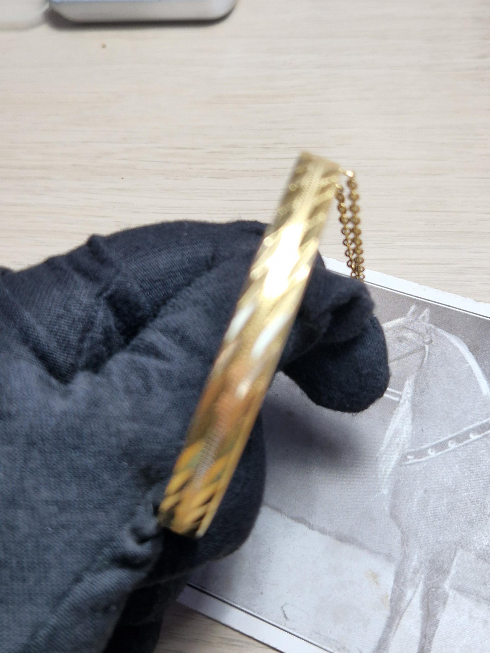 379F 18k RGP Mid Century Etched Bangle - Etsy