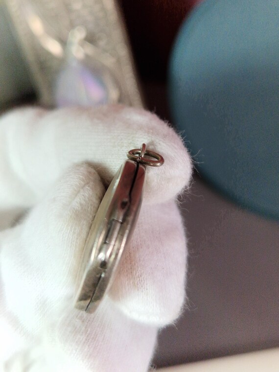 83F sterling silver engine turned double sided lo… - image 6