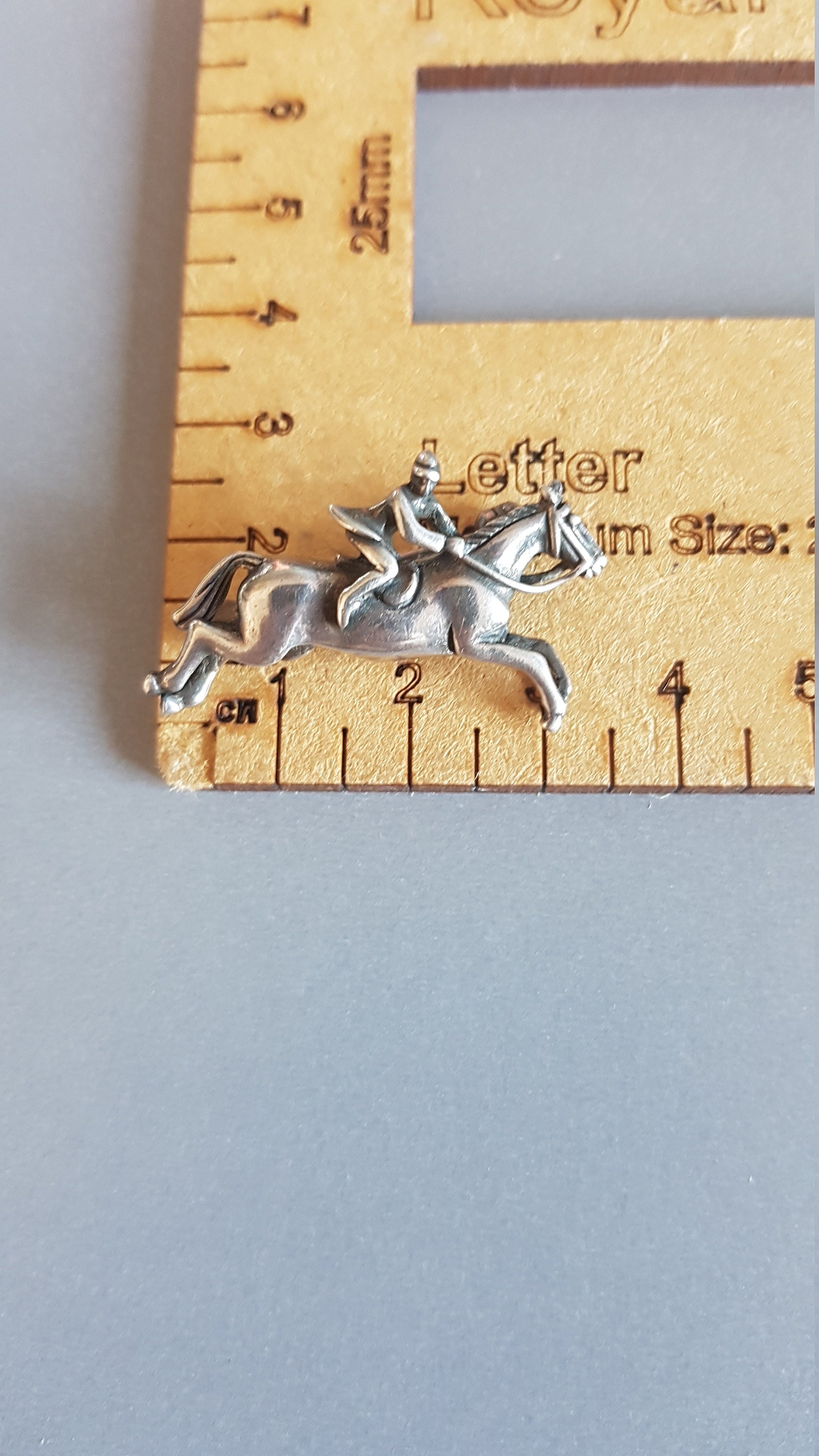 Broche Argent Massif 925 Art Déco Course De Chevaux Fer à Cheval Avec Marcassites