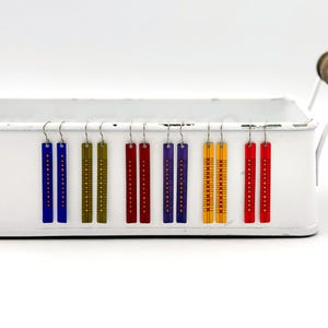 Geometric Long Bar Earrings, Hypoallergenic Aluminum Titanium, Art Deco Style