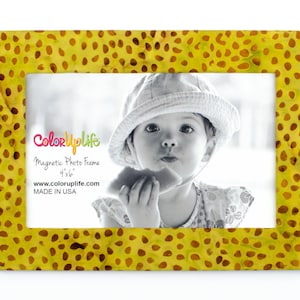 Magnetic Picture Frames - Colorful 4x6 and Wallet Family Photo Frames for Home or Office - Wedding Favors and Stocking Stuffers - Golden