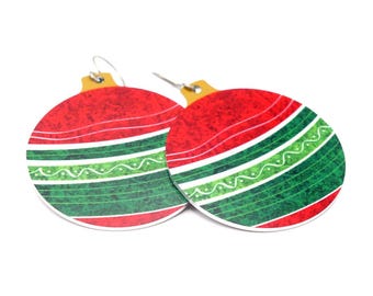 Christmas Ornament Earrings, Hypoallergenic Holiday Jewelry