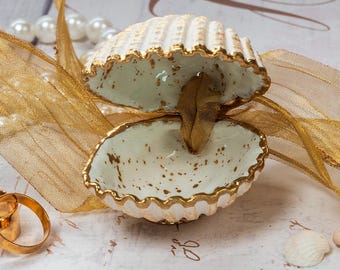 Seashell Ring Box Holder for Proposals and Beach Weddings