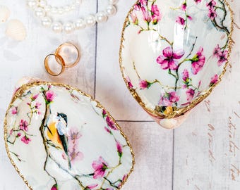 Seashell Trinket Dish: Cherry Blossom Jewellery Bowl