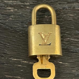 Louis Vuitton padlock lock and key #310 LV purse charm not polished